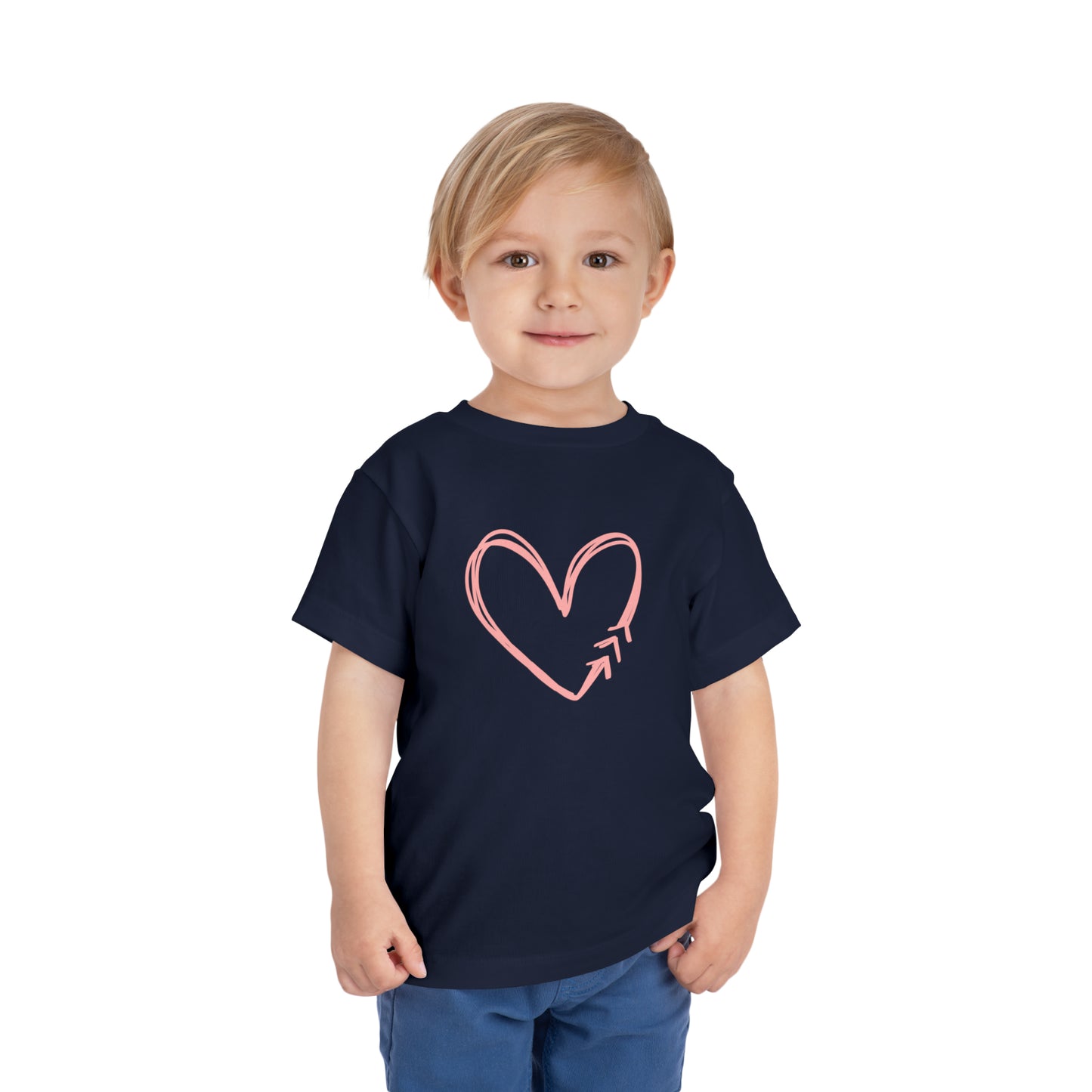 Down Syndrome Pink Heart Toddler Short Sleeve Tee