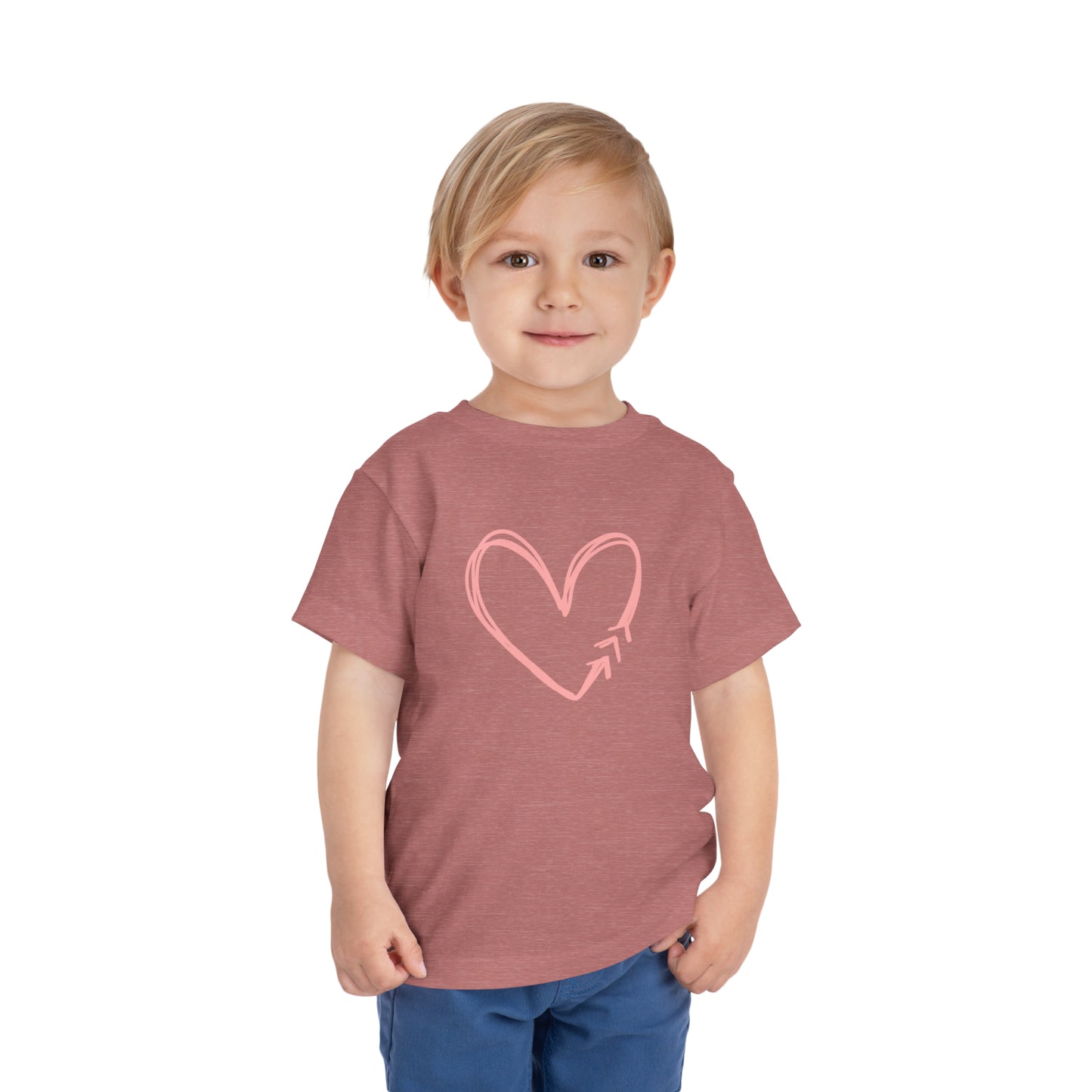Down Syndrome Pink Heart Toddler Short Sleeve Tee
