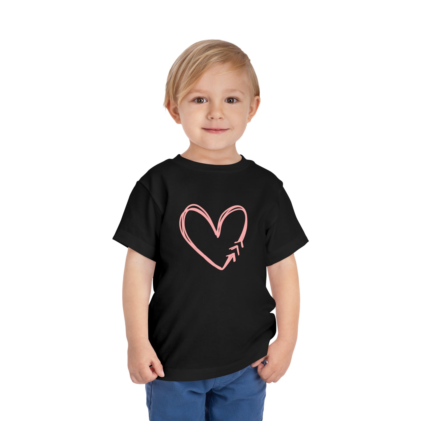 Down Syndrome Pink Heart Toddler Short Sleeve Tee
