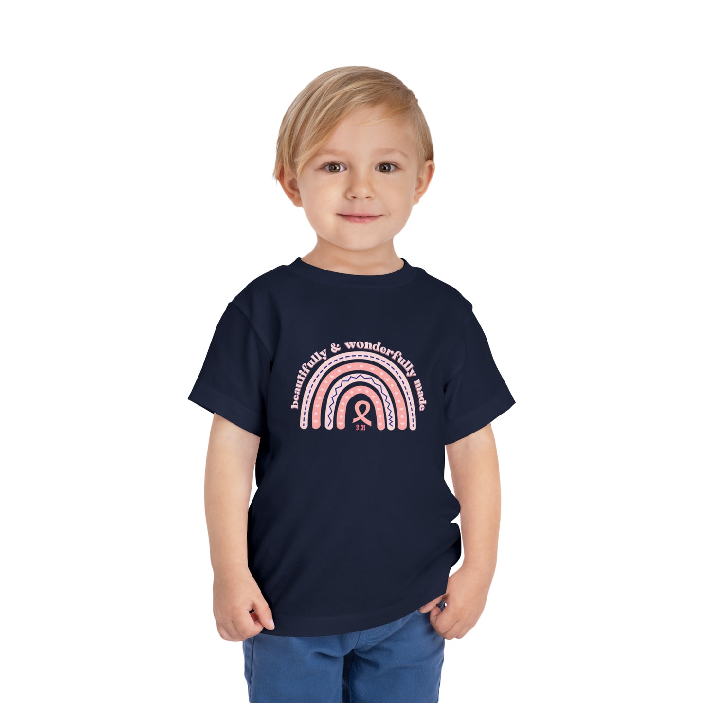 Beautifully & Wonderfully Made Rainbow Toddler Short Sleeve Tee