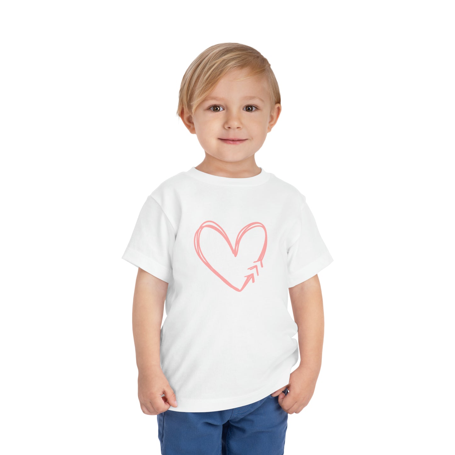 Down Syndrome Pink Heart Toddler Short Sleeve Tee