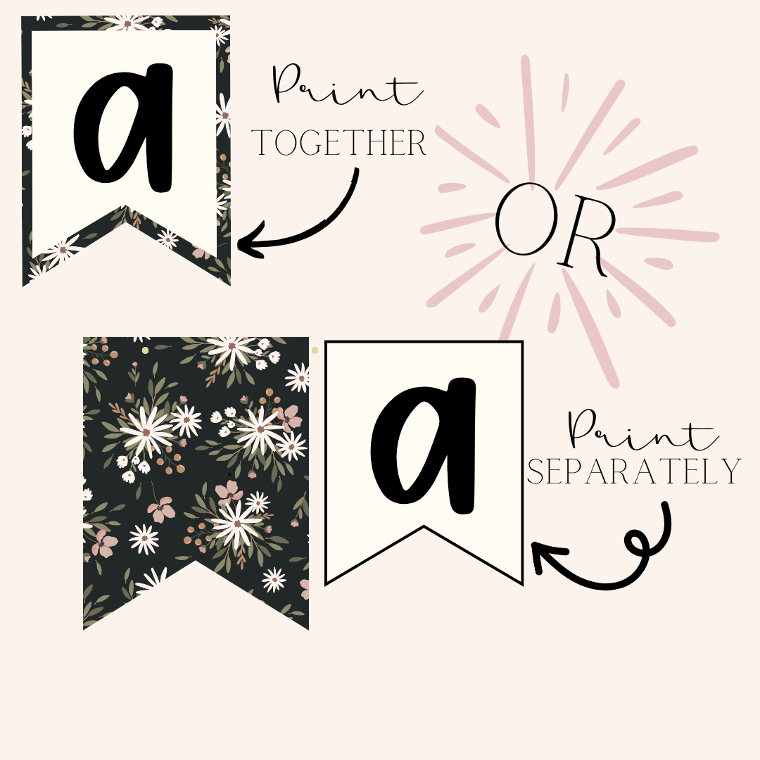 World Down Syndrome Day Banner: Digital Download Black and Pink Florals