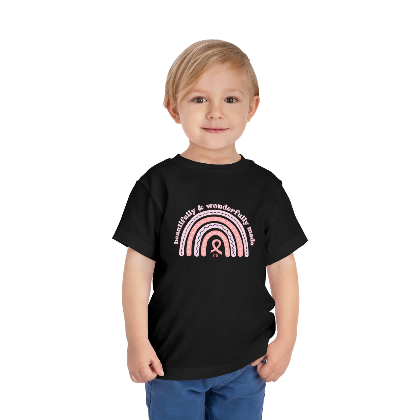 Beautifully & Wonderfully Made Rainbow Toddler Short Sleeve Tee
