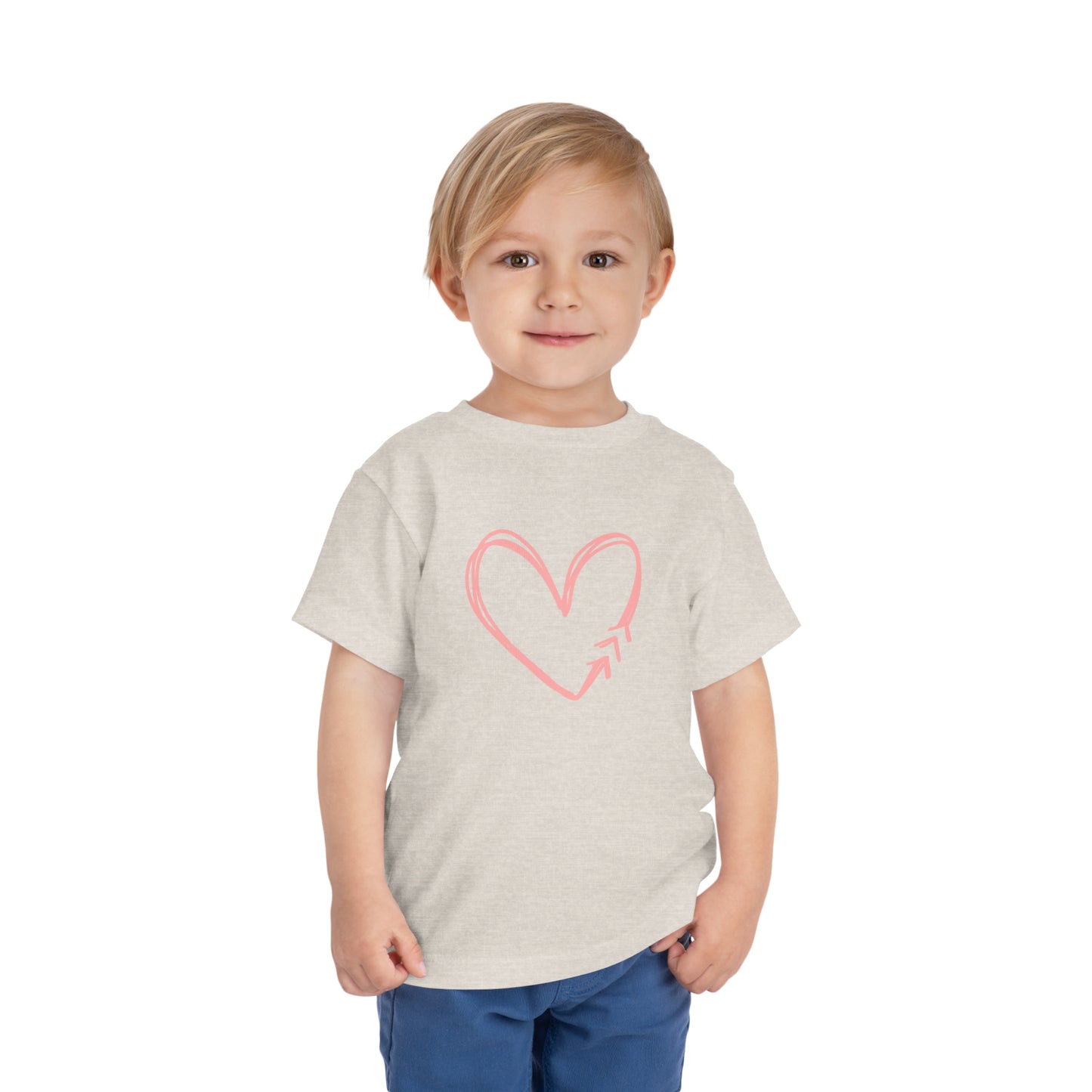 Down Syndrome Pink Heart Toddler Short Sleeve Tee