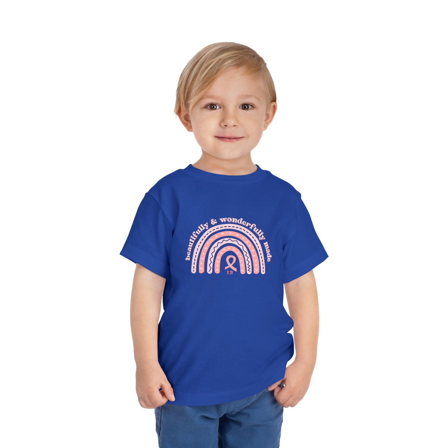 Beautifully & Wonderfully Made Rainbow Toddler Short Sleeve Tee