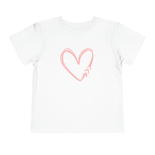 Down Syndrome Pink Heart Toddler Short Sleeve Tee